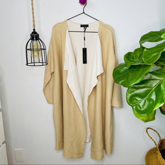 NWT Donna Karan- Open Front Two-Tone Cardigan XS/S - Picture 2 of 12